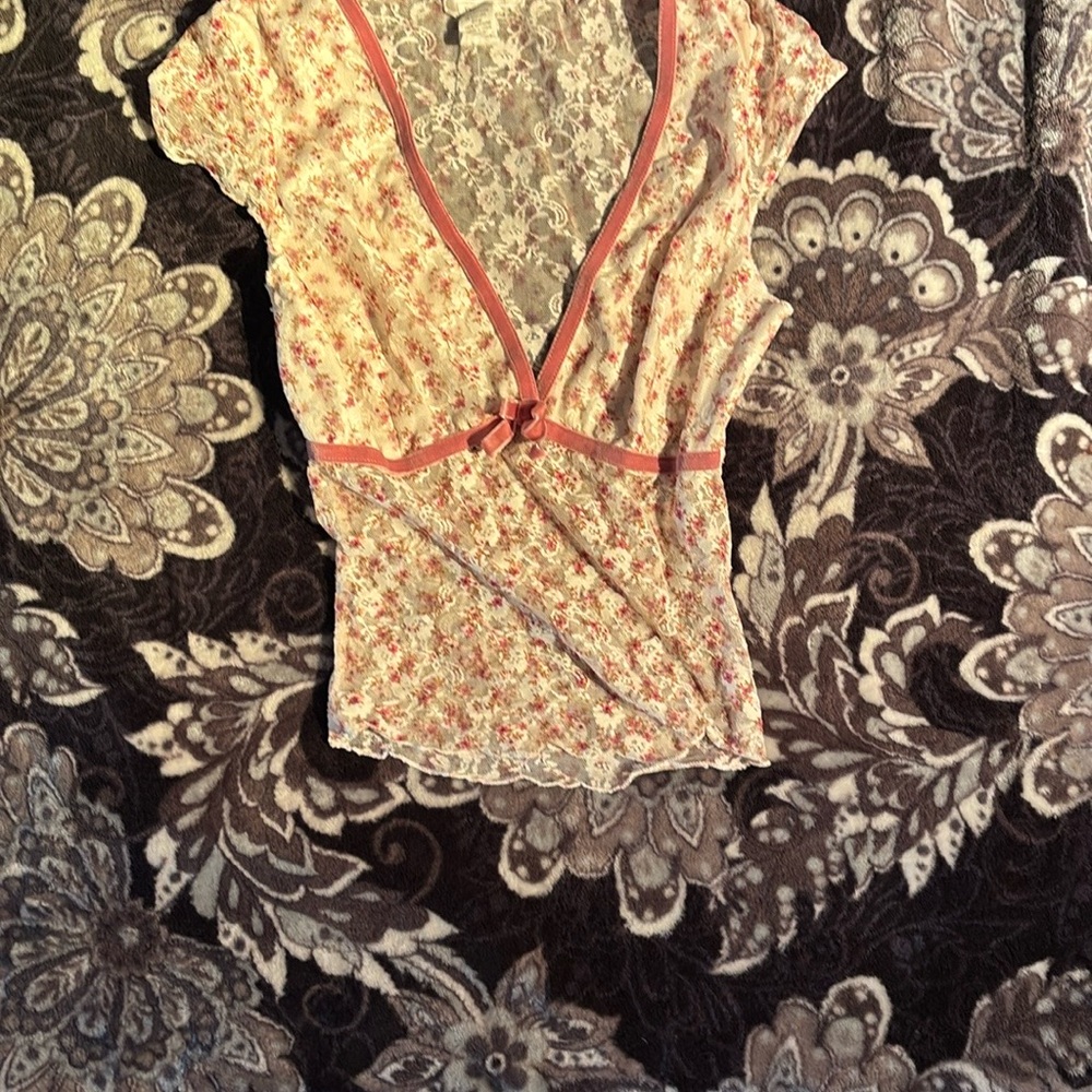 Floral Lace Wrap Top